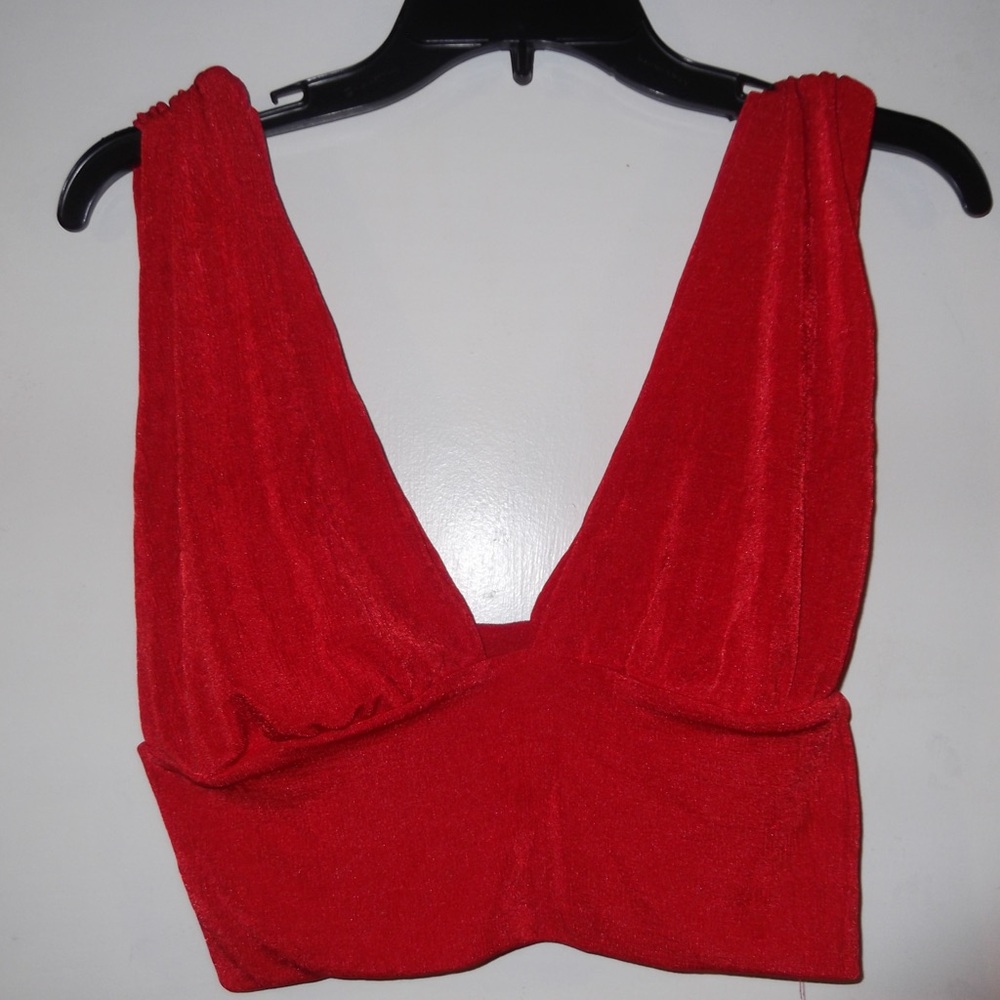 Vibrant Red crop Top